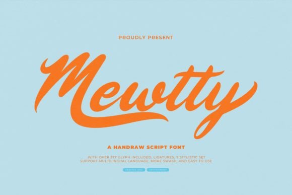 Mewtty: A Playful Script Font for Crafters