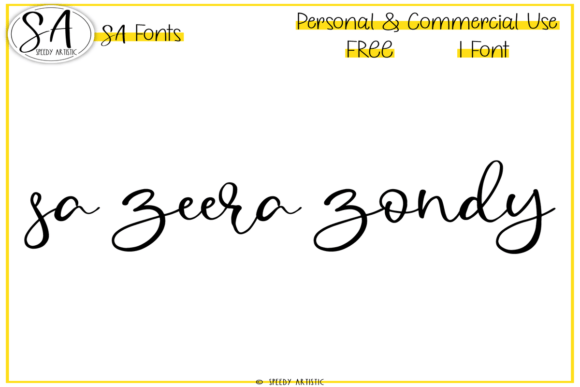 Sa Zeera Zondy: A Handwritten Font with Editorial Elegance